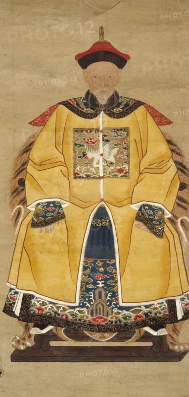 Man in the dress of an official of the sixth rank, 19th century. Artist: Unknown.