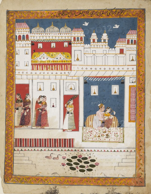 Lovers in a palace scene, c1700. Artist: Unknown.