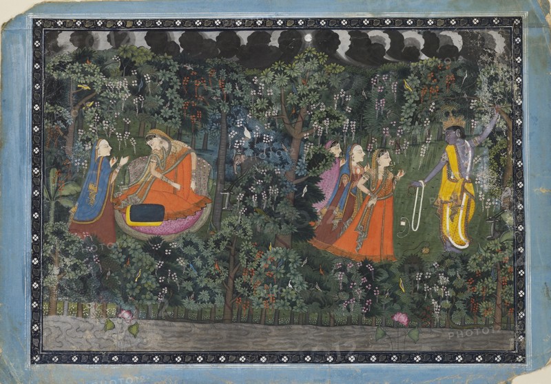 Krishna and Radha, c1850. Artist: Unknown.