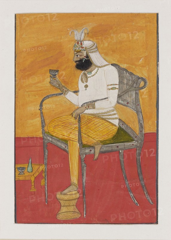 Man seated in European-type chair, 19th century. Artist: Unknown.