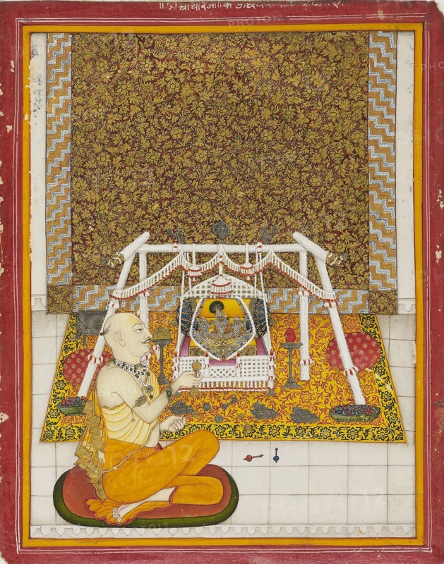 Priest at a Krishna shrine, c1831. Artist: Unknown.
