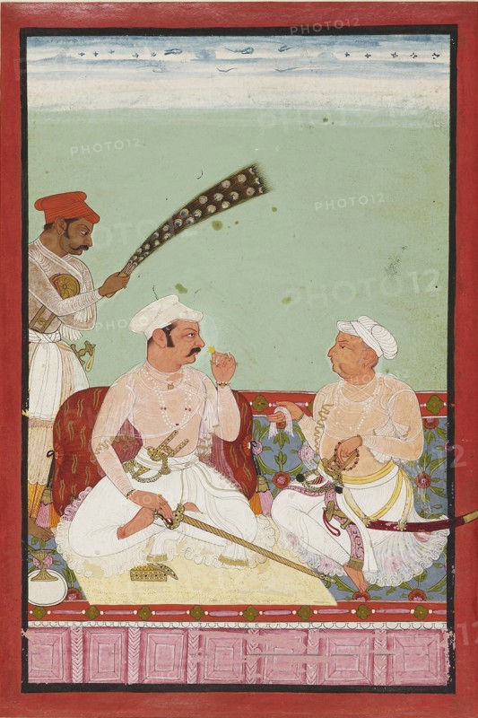 Maharao Ratan Singh with courtiers, c1670. Artist: Unknown.