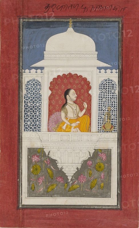Raja Sagat Singh in a pavilion, c1750. Artist: Unknown.