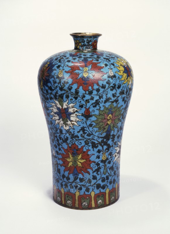 Meiping vase with floral design, late 18th century (possibly). Artist: Unknown.