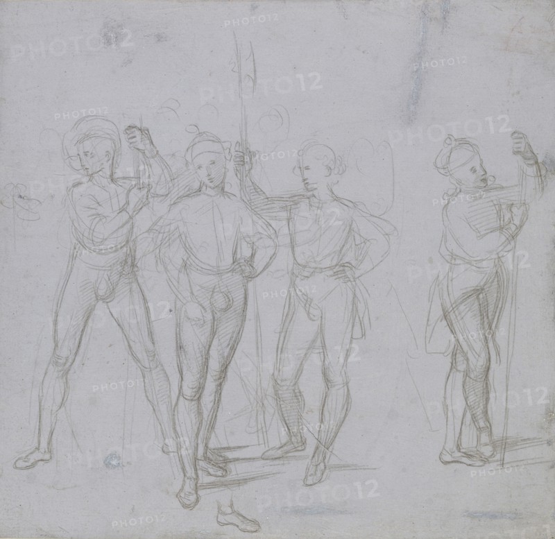 Group of four standing Soldiers, c1503.  Artist: Raphael.