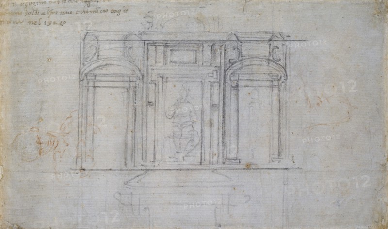 Design for one of the Medici Tombs, early 16th century. Artist: Michelangelo Buonarroti.