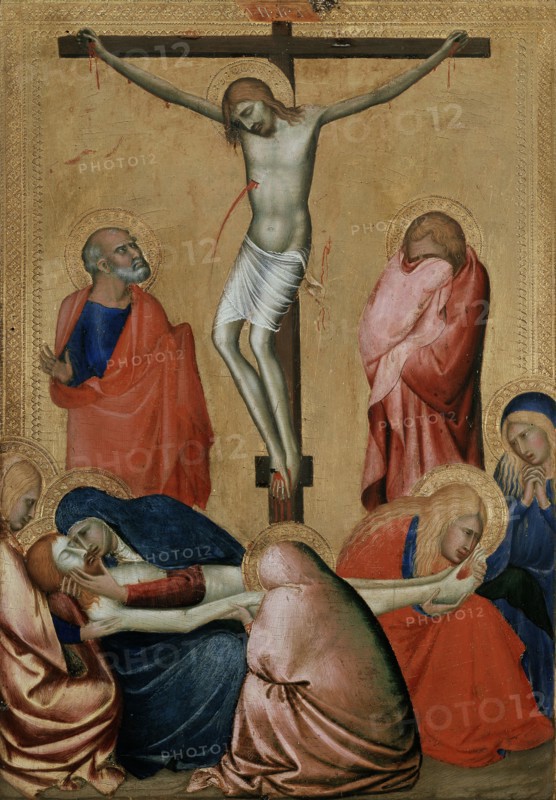 The Crucifixion and Lamentation, 14th century. Artist: Barna da Siena.