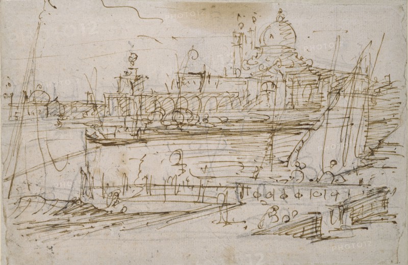 Venice: The Dogana and S. Maria della Salute from the Molo di Terranova, mid 18th century. Artist: Canaletto.