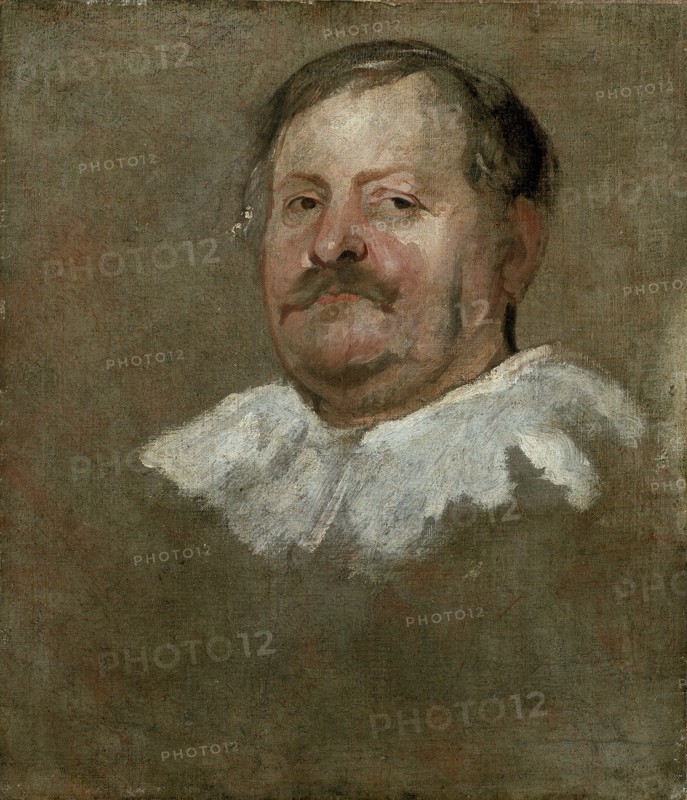 Head of a bearded Man wearing a Falling Ruff, 1628. Artist: Anthony van Dyck.