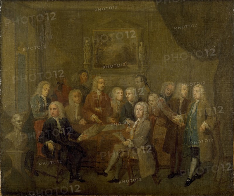 An Assembly of 'Virtuosi', 1700-1737. Artist: Gawen Hamilton.
