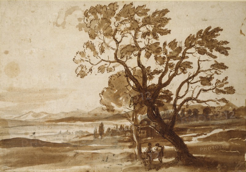 Landscape with two Trees, c1638. Artist: Claude Lorrain.