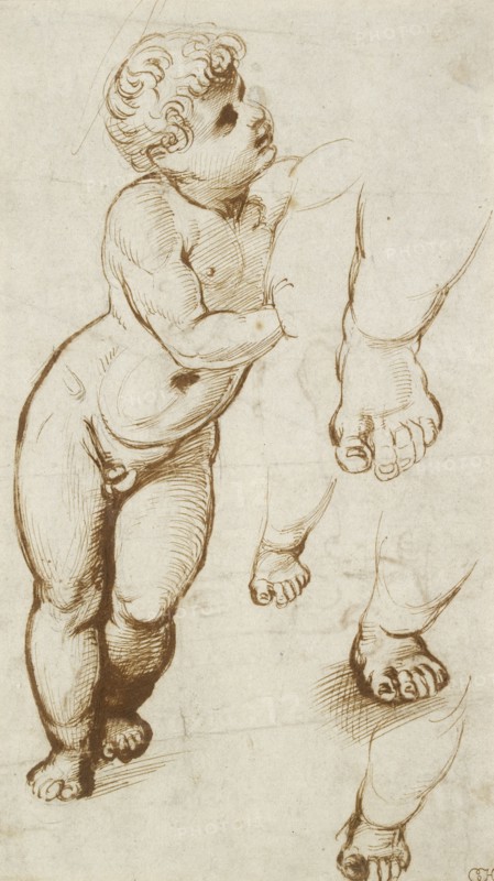 Recto: The Infant Christ and other Studies, 1500-1520. Artist: Raphael.