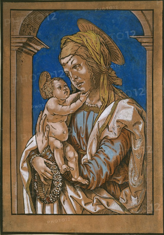 Madonna and Child under an arch, 1508. Artist: Hans Burgkmair, the Elder.