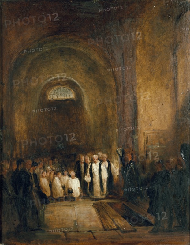 Turner's Burial in the Crypt of St Paul's, post 1851. Artist: George Jones.