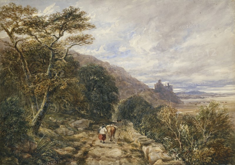 Country Track leading to Harlech Castle, 1842. Artist: David Cox the elder.