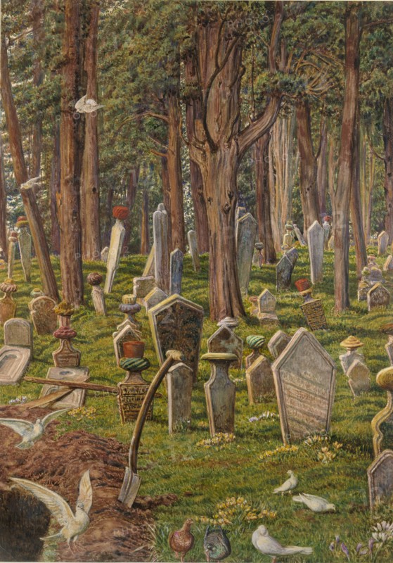 The Sleeping City: the Cemetery of Pera, Constantinople, 1856-1888. Artist: William Holman Hunt.