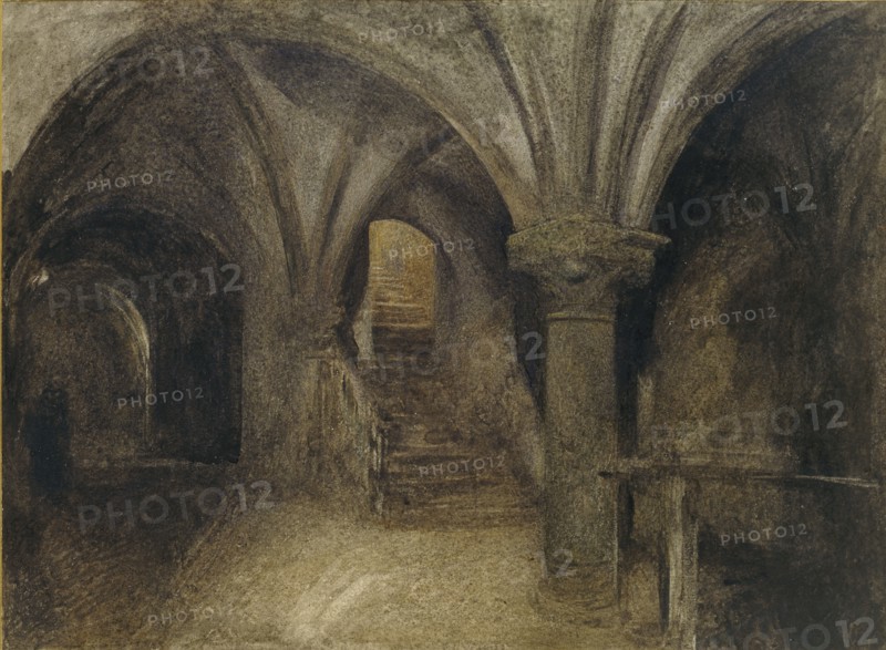 Mont St Michel; Le crypte de l'Aquilon, c1876. Artist: Alfred William Hunt.