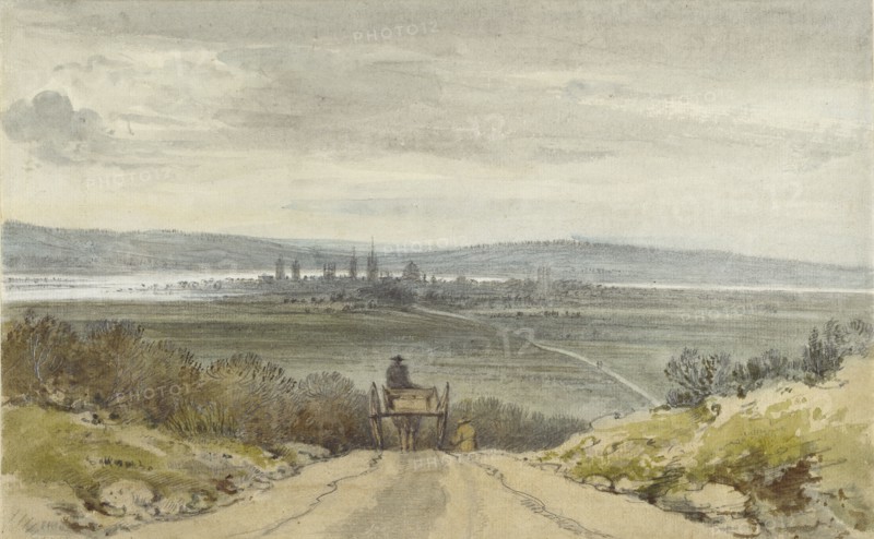 Oxford from Shotover Hill, from recollection, 10 January 1791. Artist: John Baptist Malchair.