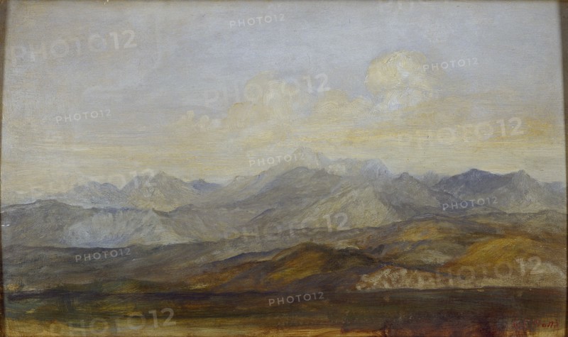 The Carrara Mountains from Pisa, 1845-1846. Artist: George Frederick Watts.