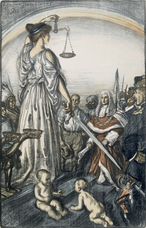 The Reign of Justice, 1917. Artist: Edmund Joseph Sullivan.