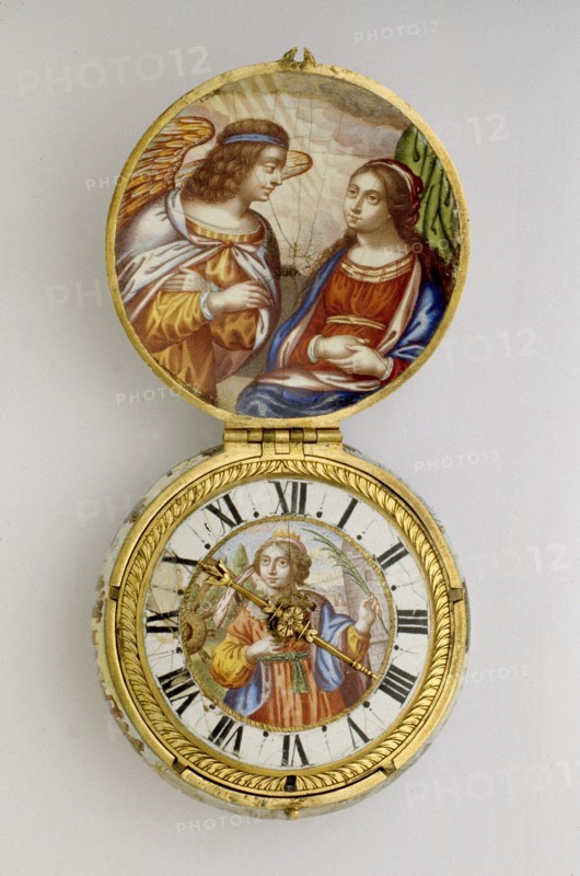 Gold and enamel cased verge watch, c1650. Artist: Auguste Bretonneau.