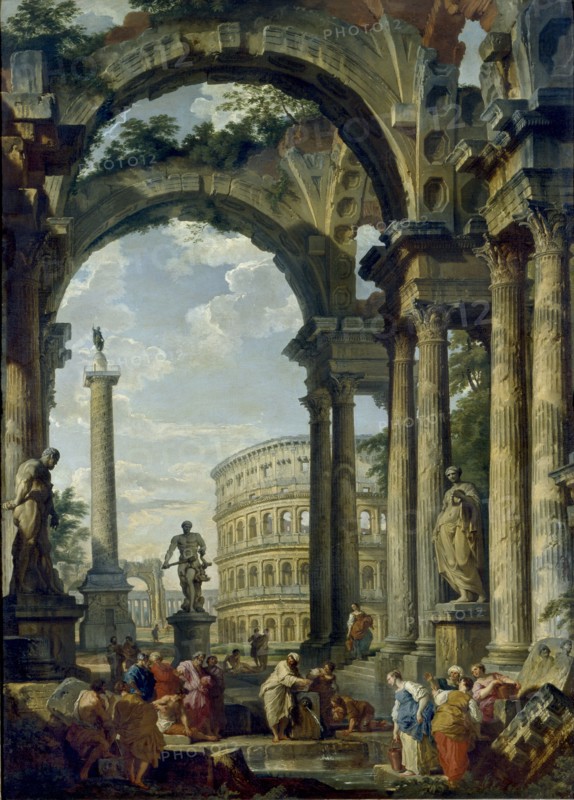 Roman Capriccio, 1740-1749. Artist: Giovanni Paolo Panini.