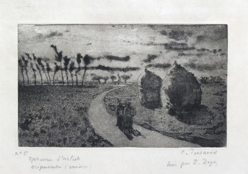 Crepuscule (avec Meules), 1879. Artist: Camille Pissarro.
