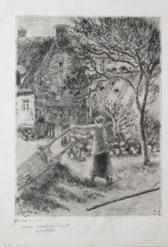 Femme vidant une brouette, 1880. Artist: Camille Pissarro.