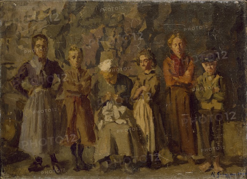 Cave Dwellers, Dieppe, 1907. Artist: Harold Gilman.