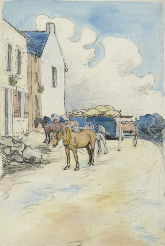 Outside the Wine Shop, late 19th century. Artist: Robert Polhill Bevan.