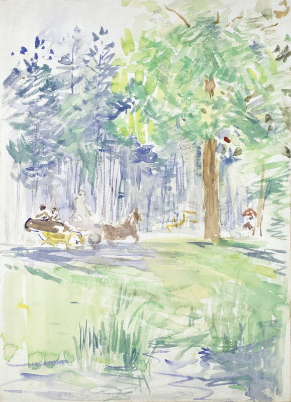 Horse and Carriage on a woodland Road, after 1883. Artist: Berthe Morisot.