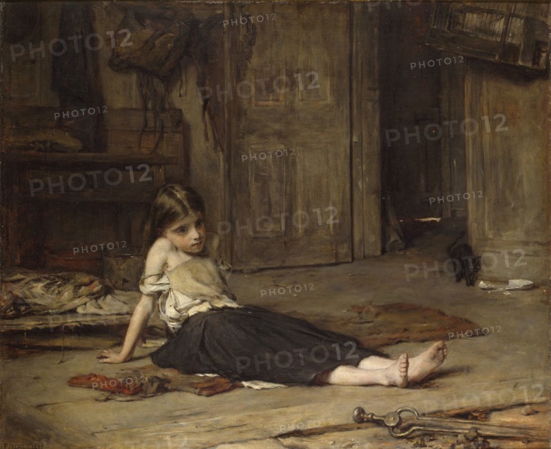 Faces in the Fire, 1867. Artist: Francis Montague Holl.
