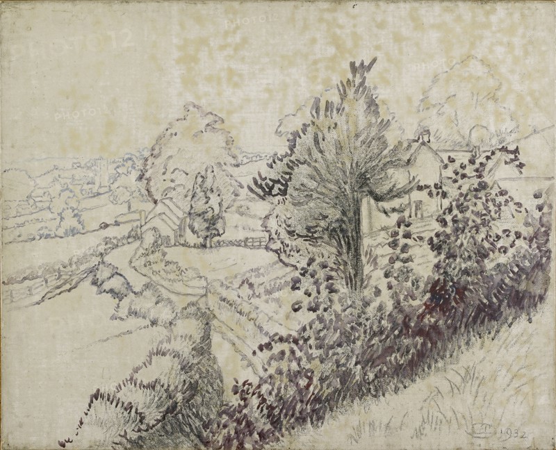 View of Leintwardine, 1932. Artist: Lucien Pissarro.