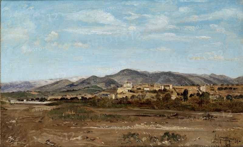 Village of Lauris, in Vaucluse on the Banks of the River Durance, 1868. Artist: Paul Guigou.