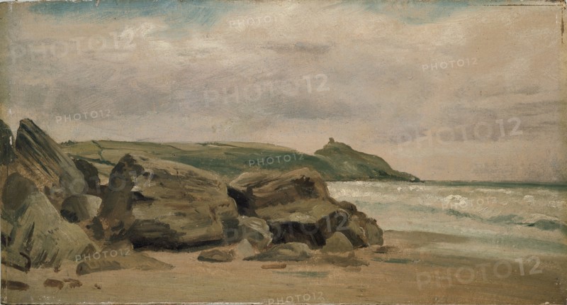 View towards Rame Head, Cornwall, 1850. Artist: Lionel Constable.