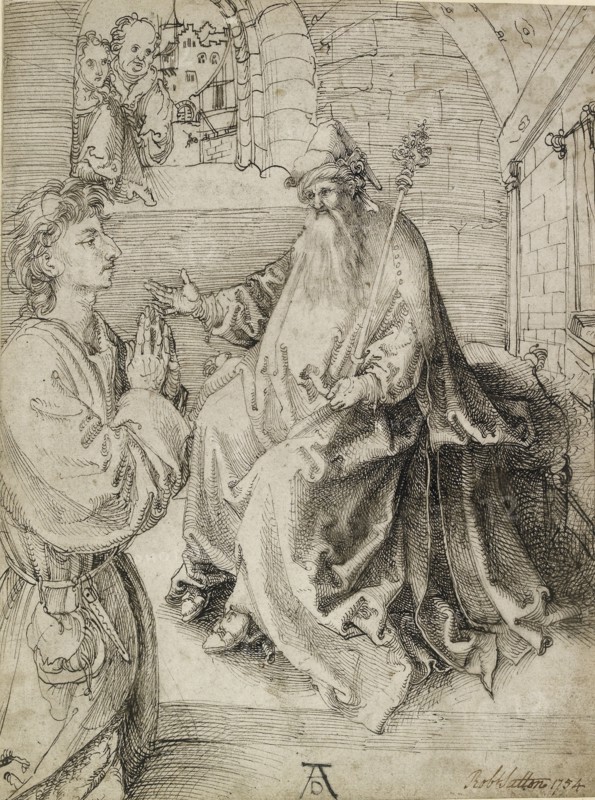 A Youth kneeling before a Potentate, c1490s. Artist: Albrecht Durer.