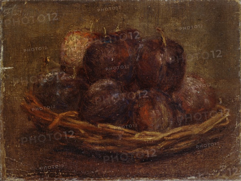A Basket of Plums, 1869. Artist: Henri Fantin-Latour.