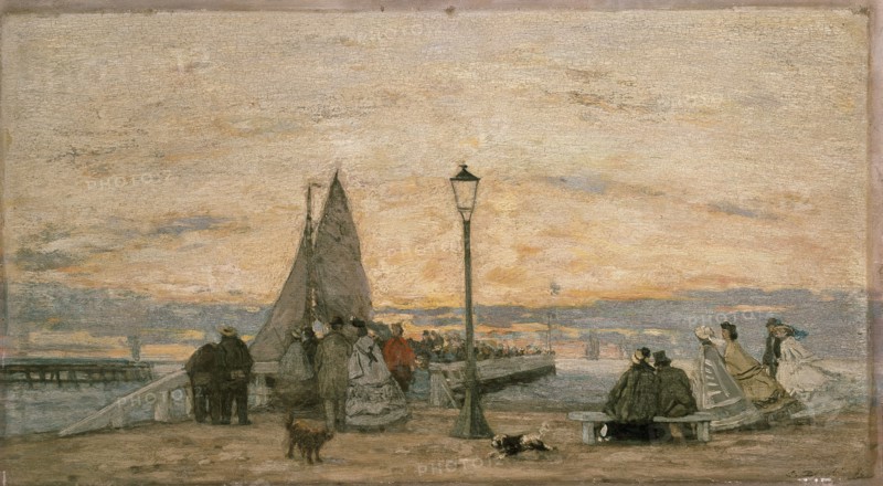The Jetty at Trouville: Sunset, 1862. Artist: Eugene Louis Boudin.