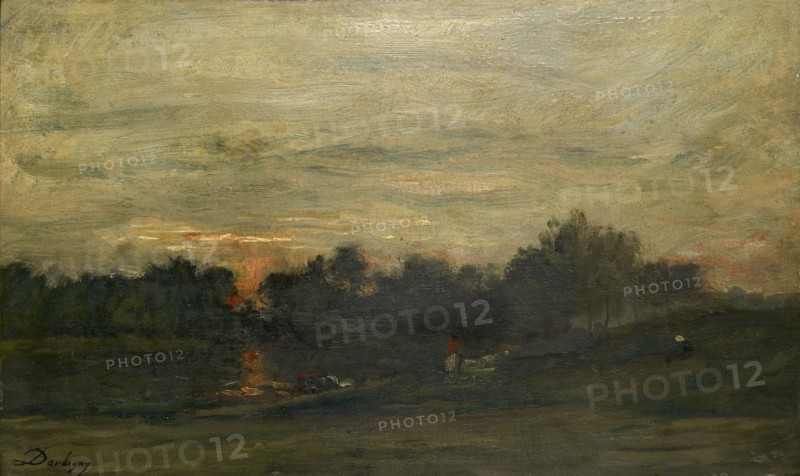 Landscape: Sunset, mid 19th century. Artist: Charles Francois Daubigny.
