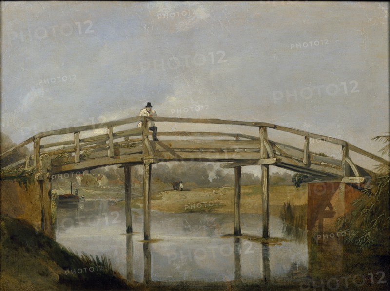 Landscape with a River and Bridge, c1830. Artist: Unknown.