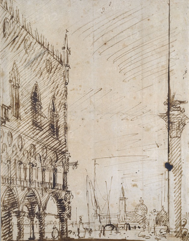 Venice: The south-west Angle of the Doge's Palace, early 18th century. Artist: Canaletto.