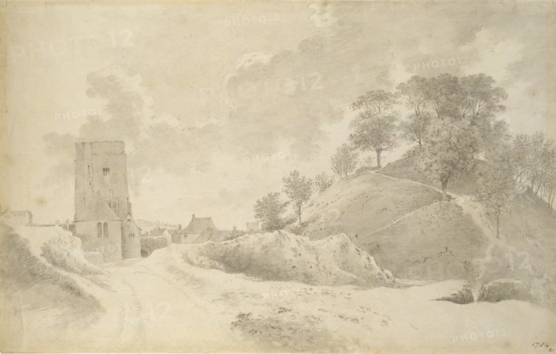 Oxford Castle and the Castle Mound, 27 May 1784. Artist: John Baptist Malchair.