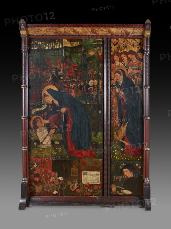 Prioress's Tale Wardrobe, 1859. Artists: Sir Edward Coley Burne-Jones, Philip Webb.