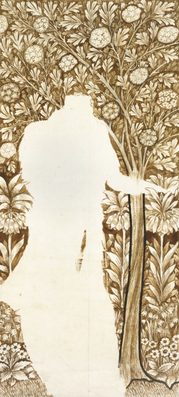 Design for a foliage background (unfinished), late 19th century. Artist: William Morris.