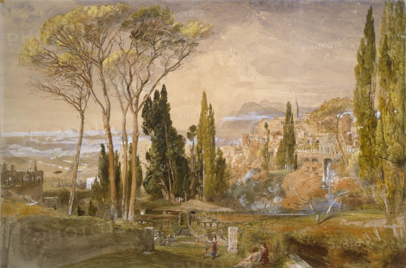 The Villa d'Este at Tivoli, 1838. Artist: Samuel Palmer.