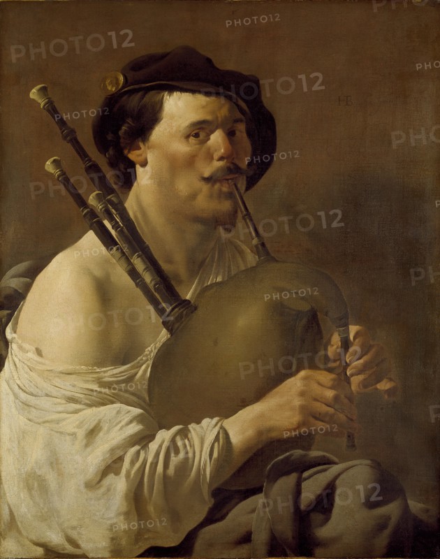 Portrait of a Man playing the Bagpipes, 1624. Artist: Hendrick ter Brugghen.