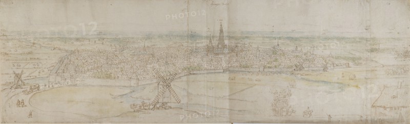 Panoramic View of s'Hertogenbosch (Den Haag) from an elevated Point to the South-West, c1545-50.. Artist: Anthonis van den Wyngaerde.