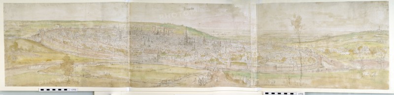 Panoramic View of Brussels from the North, 1558. Artist: Anthonis van den Wyngaerde.