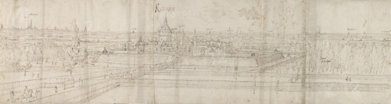 View of the Palace of Cantecroy near Antwerp and the surrounding Countryside, 1557-58. Artist: Anthonis van den Wyngaerde.