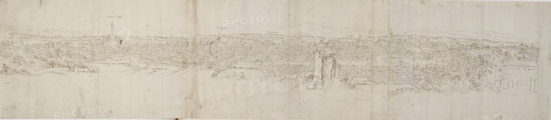 Panoramic View of Rome from Monte Janiculus, c1550s. Artist: Anthonis van den Wyngaerde.